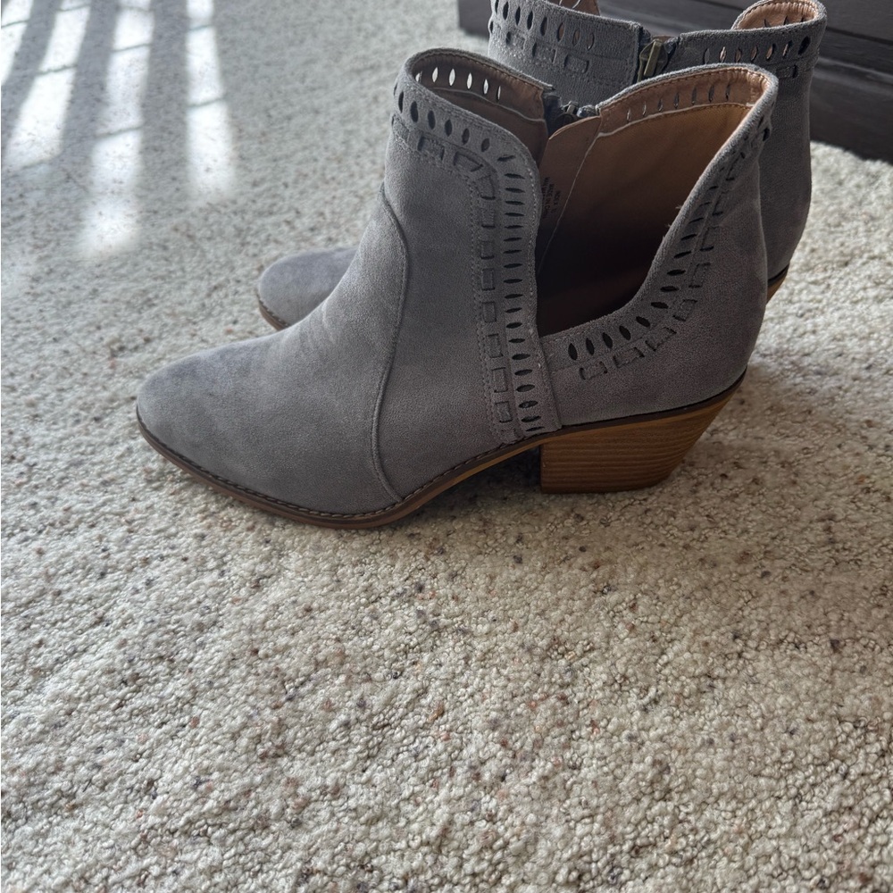 Gray Suede Ankle Boots